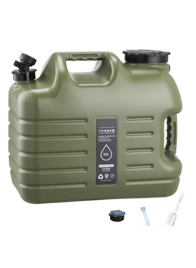 25L Camping Water Jug Outdoor Water Storage Container with Driving Tap Large Capacity Water Tank Bucket - Image 1